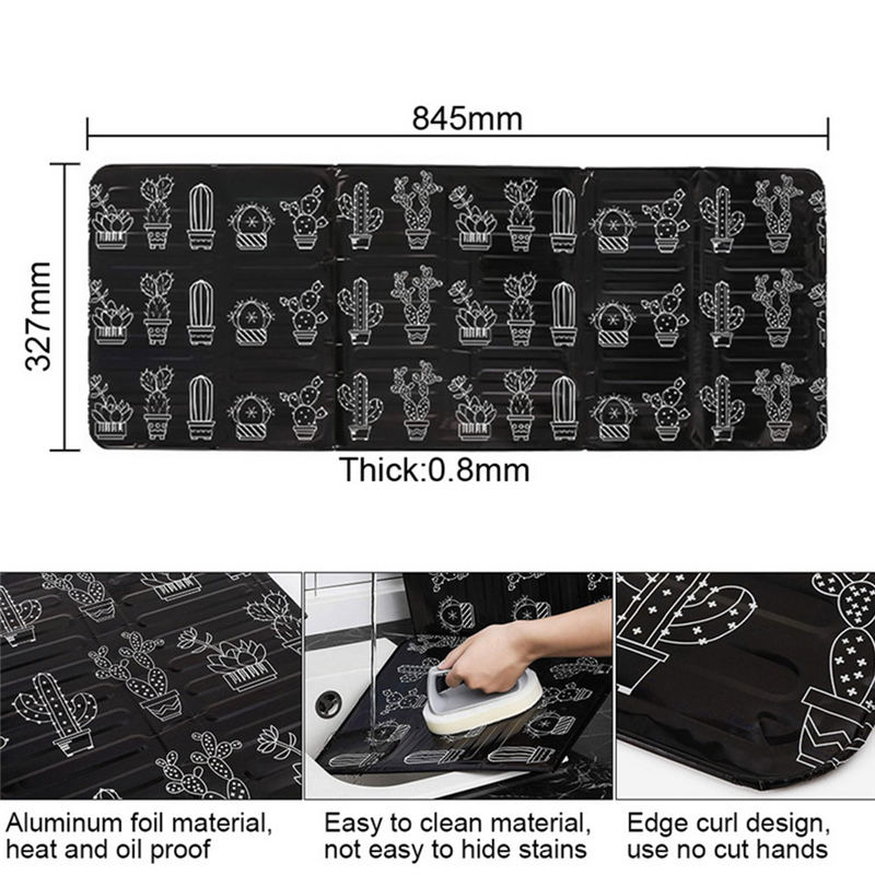 Feuille d'aluminium bloc d'huile barrière d'huile cuisinière Anti-éclaboussures huile déflecteur isolation thermique cuisine ustensiles de protection blanc noir