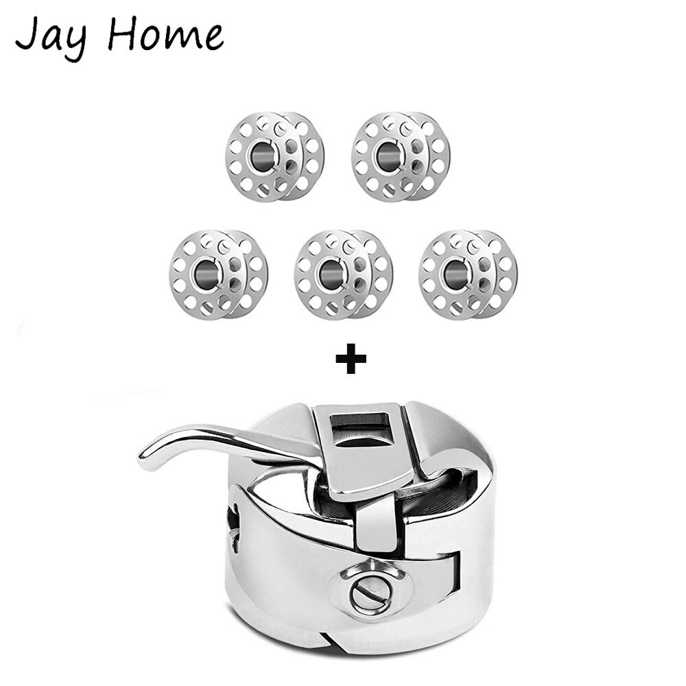 Caja de bobina para máquina de coser, soporte de bobina con 5 bobinas de Metal para máquina de coser casera, accesorios de costura DIY, 1 ud.: 2