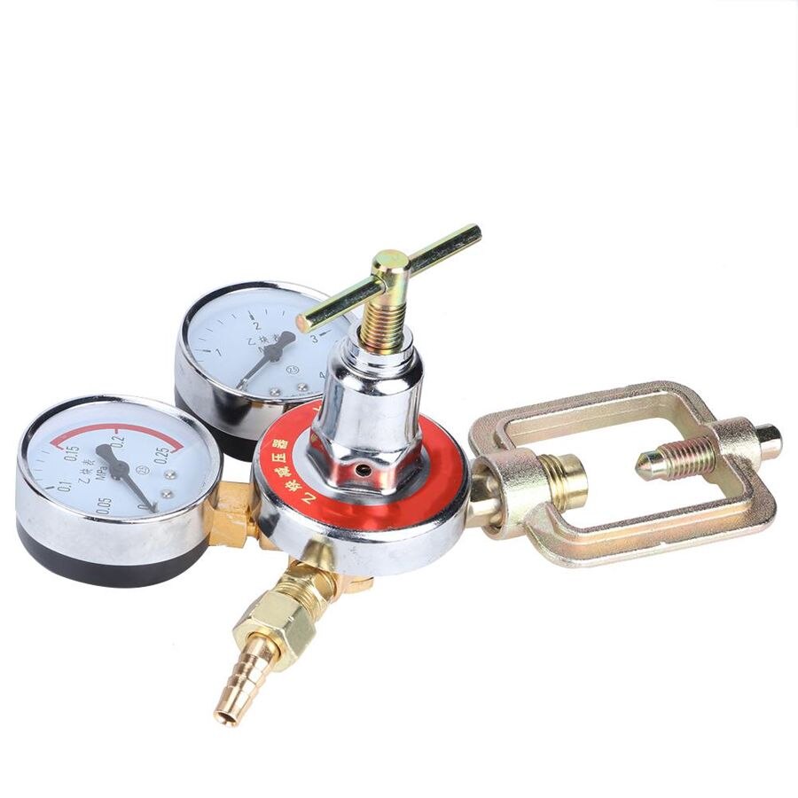 Compressor Pressure Regulator 0.25x4MPa Acetylene Pressure Regulator Gauge Acetylene Pressure Regulating Reducing Valve