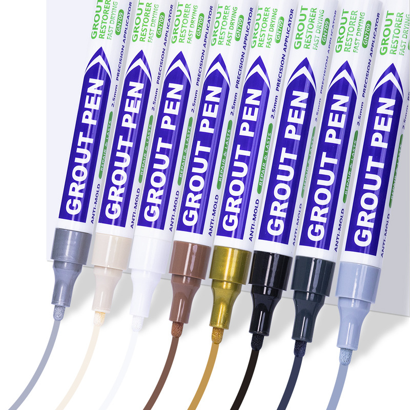 8 farver hvid fugepen vandtæt vægfuge restaureringspen til badeværelse, væg og gulv, dekontaminering, søm reparationspenne