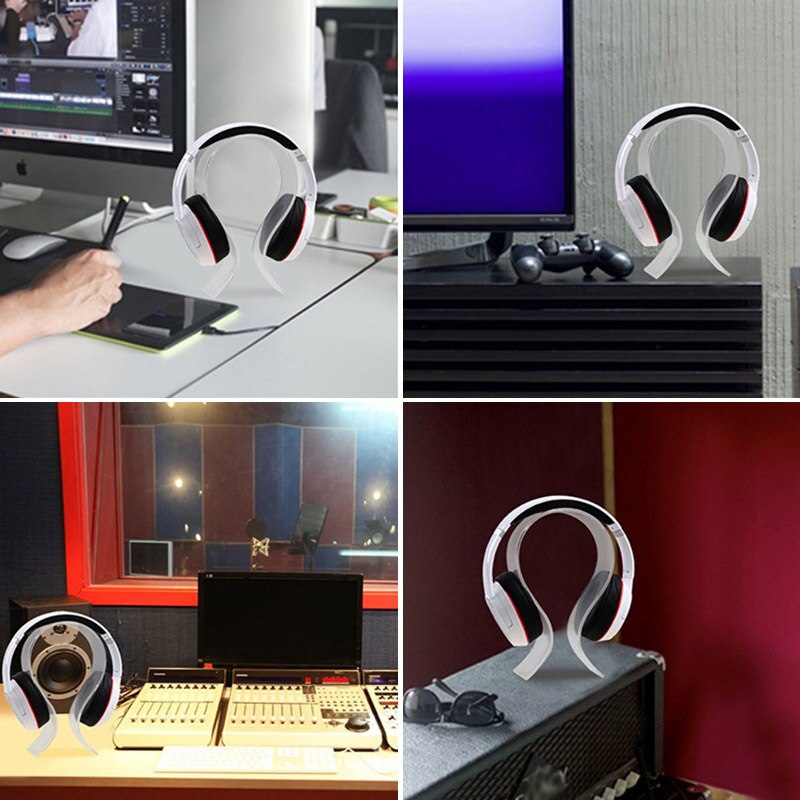 Acrylic Headphone Bracket U-Shaped Headset Holder Hanger Hook Earphone Sticky Display Stand Durable Safe Storage Shelf