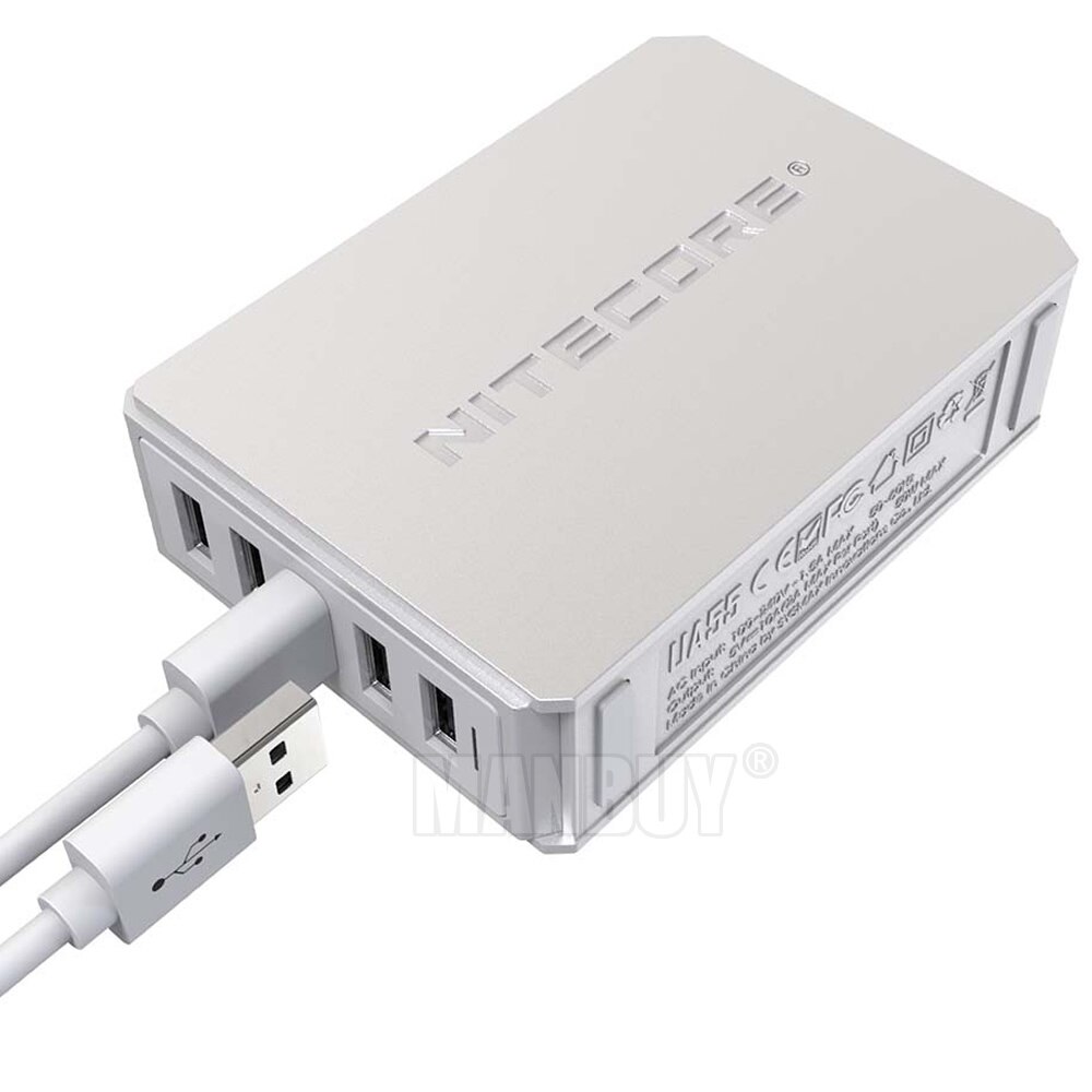 NITECORE-adaptateur USB de bureau UA55 5 Ports, 50W, charge haute vitesse, charge simultanée 10A, sortie Max, adaptateur