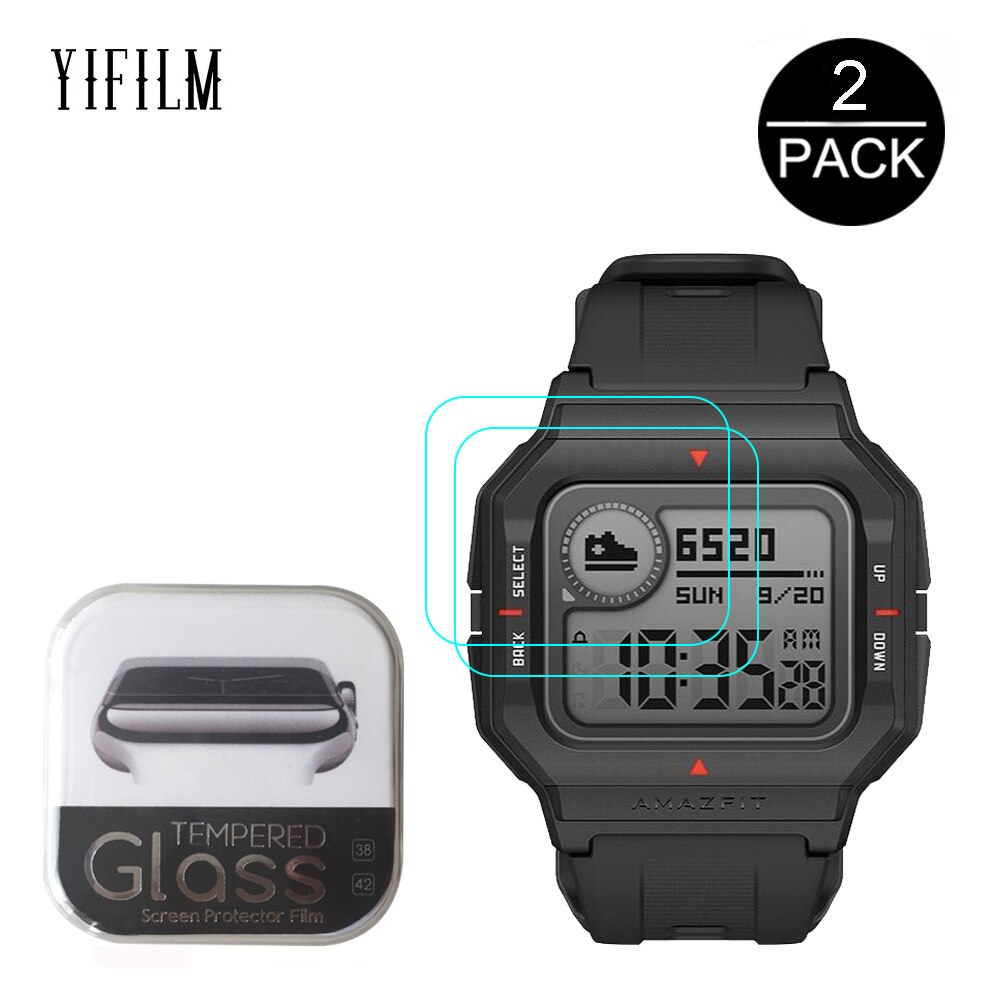 2Pcs 9H Anti-Kras Glas Voor Huami Amazfit Neo Smart Horloge Screen Protector Film Voor Amazfit Neo 2.5D Hd Helder Gehard Glas