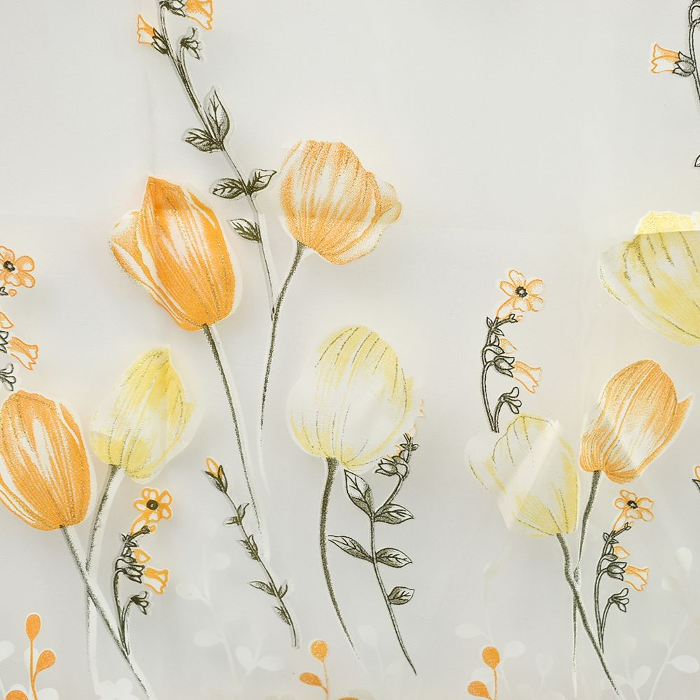 Flowers Tulle For Kitchen Living Room Bedroom Sheer Curtains Home Decoration Window Treatments Voile Panel Drapes