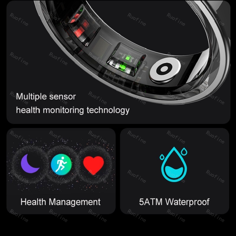 Qring Waterproof Men Women's Ring R09 R06 Smartring Connected Fitness Tracker Blood Pressure Remote Control Christmas