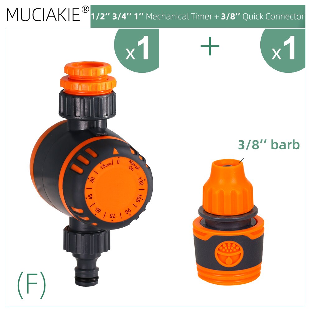 Irrigation Controller Automatic Garden Watering Intelligent Mechanical Daily Water Timer for Outdoor Hose Drip Sprinklers Tool: F