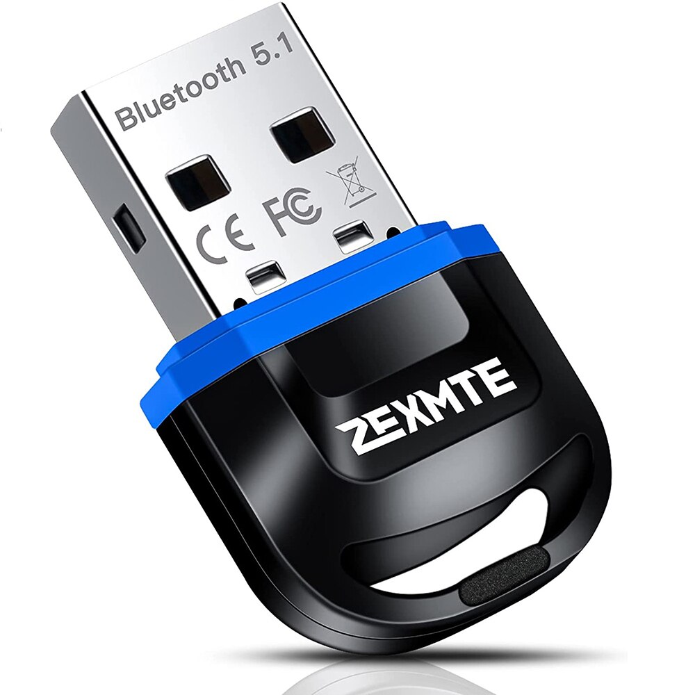 Zexmte Dongle USB Bluetooth 5.1 Adapter Blue-tooth USB Transmitter Speakers Keyboard Mouse Printer Receiver for PC Win 7/8/10/11: B