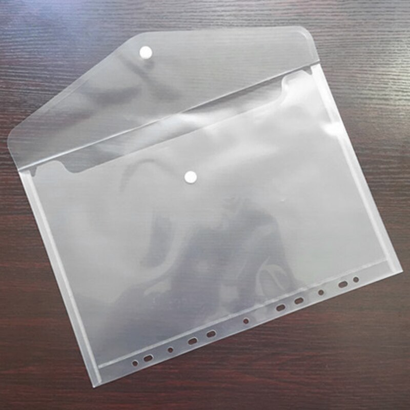 10Pcs 11 Hole Transparent A4 Document File Bag Plastic Folder File Bill Envelope Storage Bag Data School Paper Bag