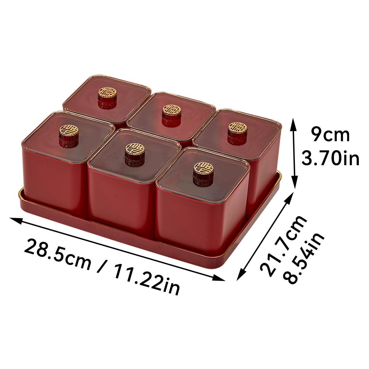 WORTHBUY 2/4/6 Gitter Lebensmittel Aufbewahrung sbox feuchtigkeit beständige Nuss, Trocken früchte, Süßigkeiten Box Obst Vorrats behälter für Weihnachten Neujahr: Brown