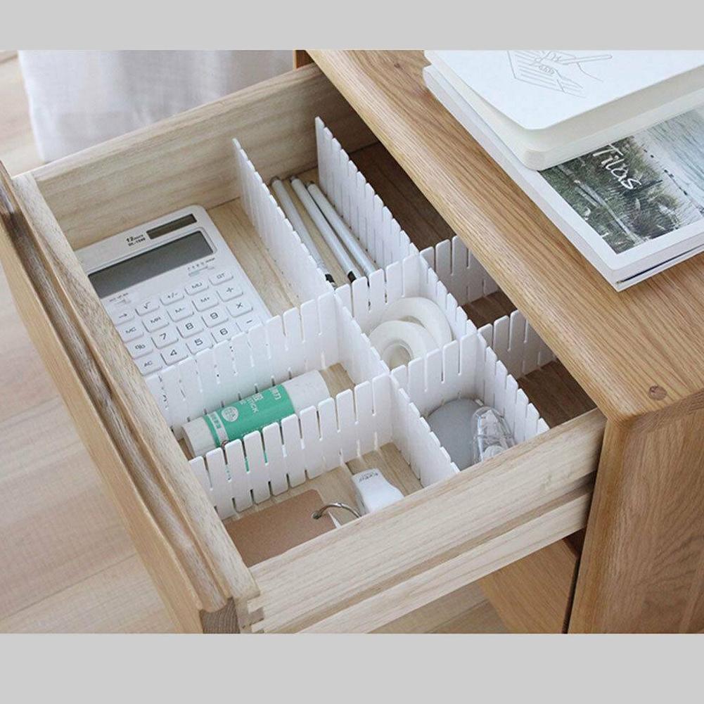 Adjustable Plastic Drawer Divider DIY Storage Shelves Combination Space-saving Free Division Household Tools Board Partitio S7R7