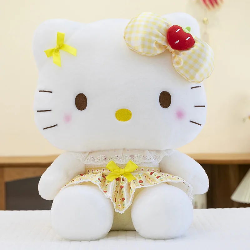 Hello Kitty Plüschtier Sanrio Plüschpuppe Kawaii Große Größe Kuscheltiere Hello Kitty Kissen Sofakissen Home Decor Kindergeschenk: Maroon / 11cm-30cm