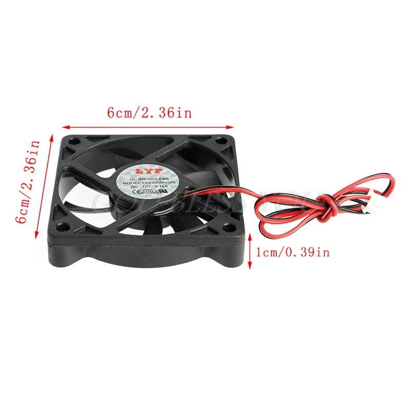 CPU cooler DC 12V 2-Pin 60x60x10mm cooler for PC Computer CPU System Sleeve-Bearing Cooling Fan 6010