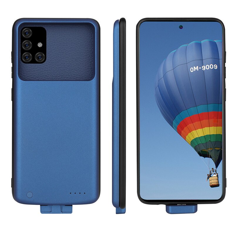 5000Mah Slim Silicone Shockproof Battery Charger Case Voor Samsung Galaxy A51 5G Power Bank Case Terug Clip Batterij cover Capa: Blue