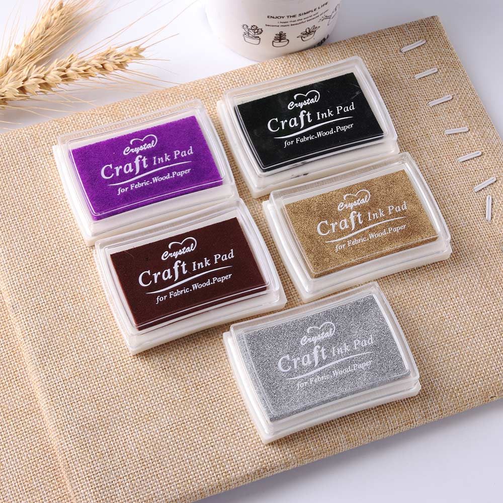 Wedding Children Toy Oil Based DIY Craft Ink Pad Rubber Stamps for Fabric Wood Paper DIY School Office Badge Supplies
