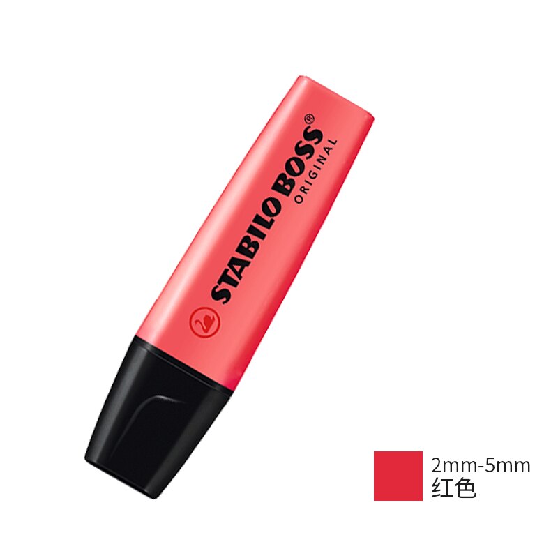 STABILO BOSS Pastel Highlighter Original Markers Environmental Pens For School Office Marking Focus Stationery 1Pcs: red 1pcs
