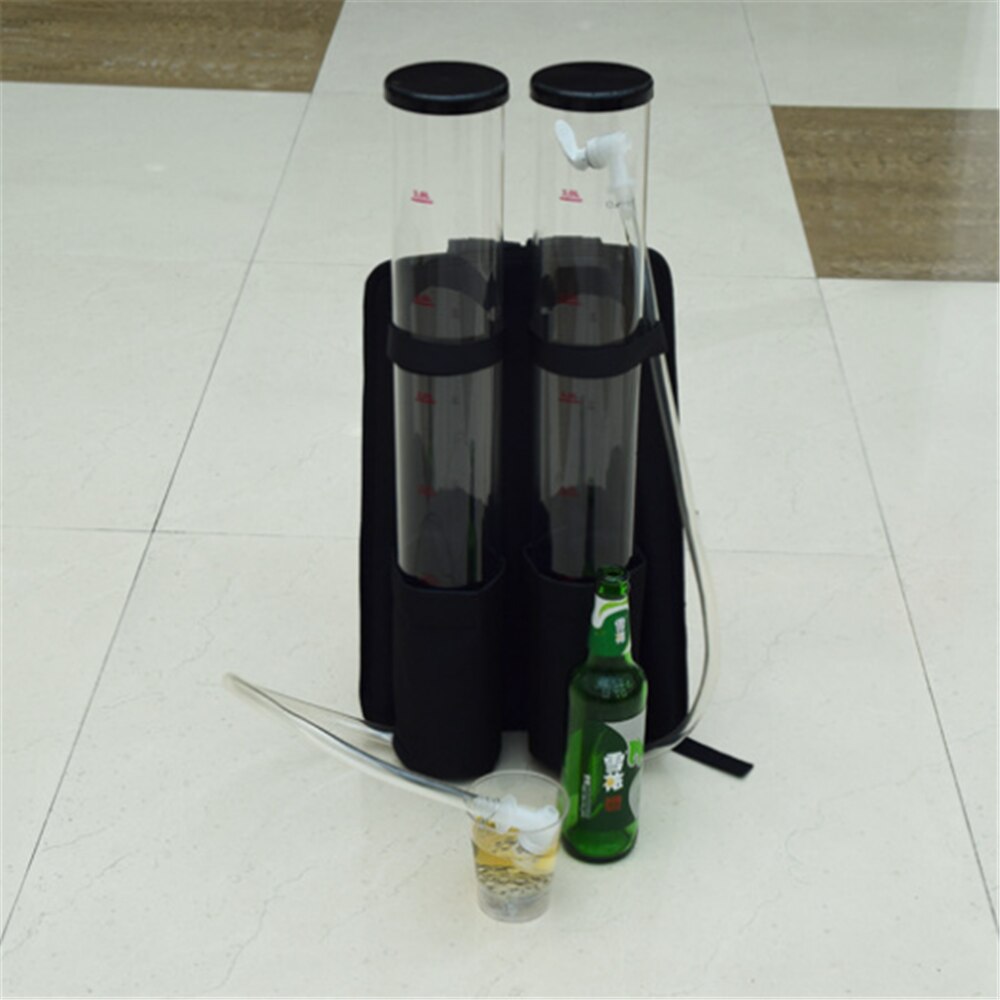 Mini Dubbele Bad Drankautomaat Bier Machine Rugzak Tankstation Drinken Hand Druk Dispenser Reizen Goederen Bier Decanter