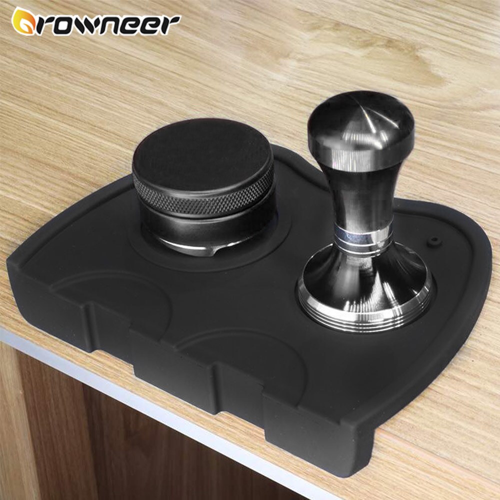 Corner Coffee Powder Pad Thick Non-Slip Espresso Tamper Press Mat Silicone Safety Elastic Manual Kitchen Coffee Filler Machine