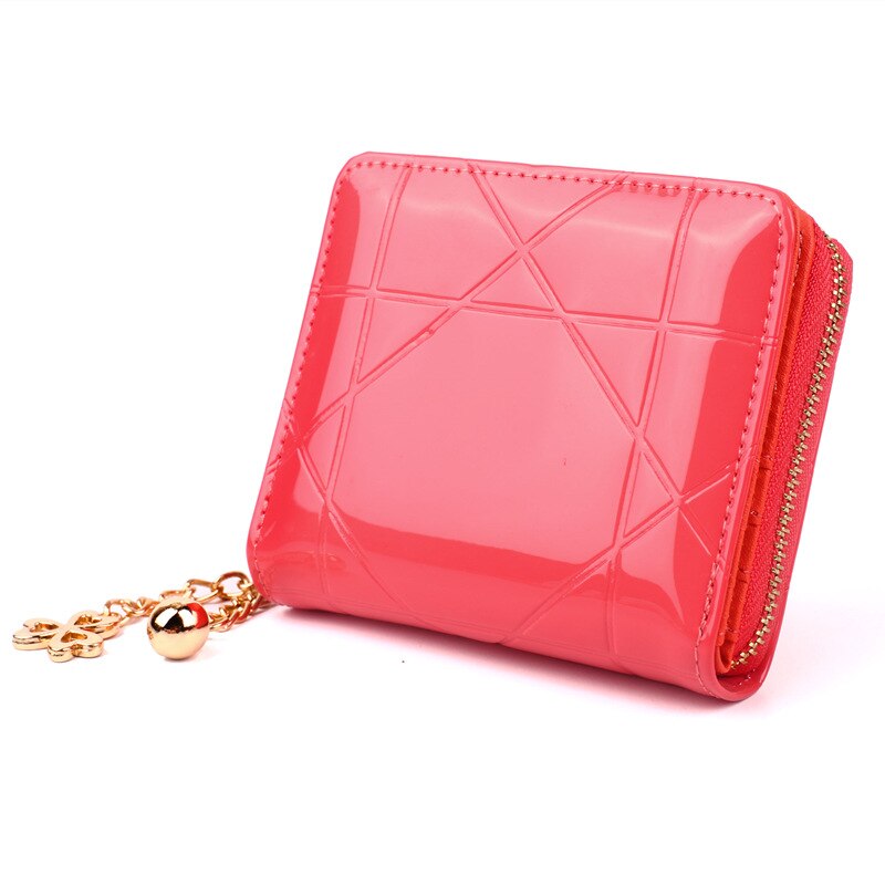 Nova moda feminina carteira de couro do plutônio carteira de bolso de moedas de moda feminina cor pura titular do cartão: 4