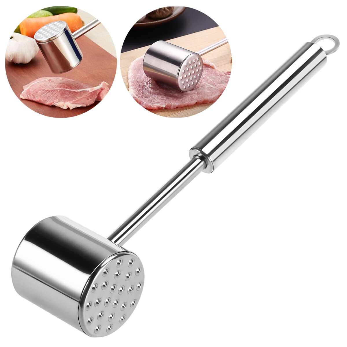 304 Stainless Steel Meat Tenderizer Hammer Steak Beefsteak Pounder Mallet Smashing Meat Tenderizer Pounders Beef Meat Hammer