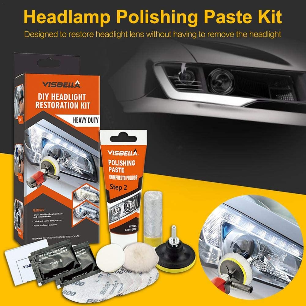 Visbella Professionele Koplamp Restauratie Kit Diy Koplamp Bleekmiddel Car Care Repair Kit Hoofd Lense Schoon Polish Door Machine