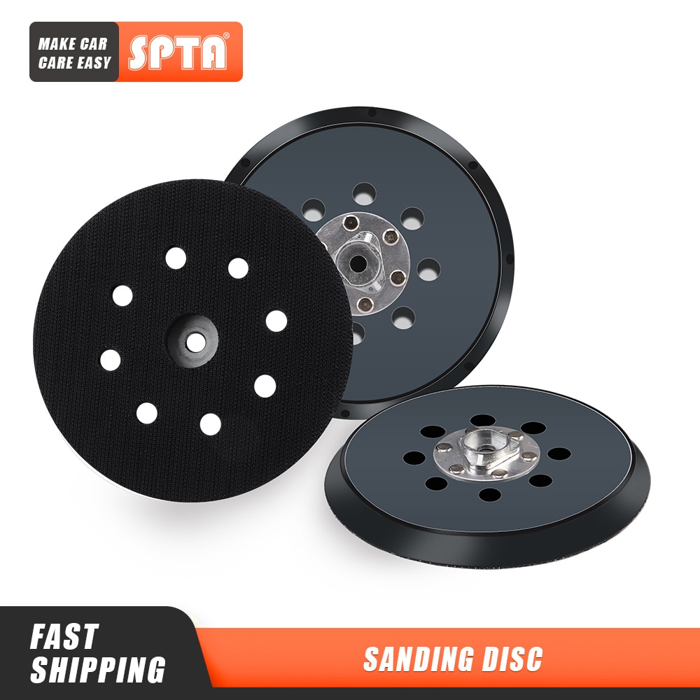 SPTA 5 Inches 125 MM 8-Hole Back-up Sanding Pad 4 Nails Hook and Loop Sander Backing Pad for Electric Makita Orbital Sander