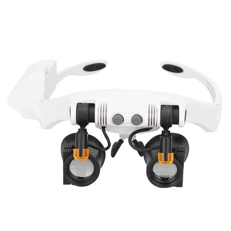 Headband Magnifier with LED Light Multifunctional LED Mount with 21 Magnifiers Combined with Replaceable Lenses for Reading