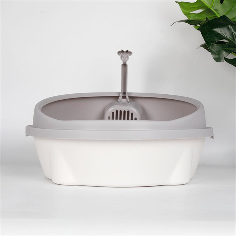 Pet Toilet Potty Anti Splash Cat Litter Box with Scoop Kitten Dog Clean Toilette Bedpan Home Plastic Puppy Cats Sandbox: Gray / 49x45x22cm