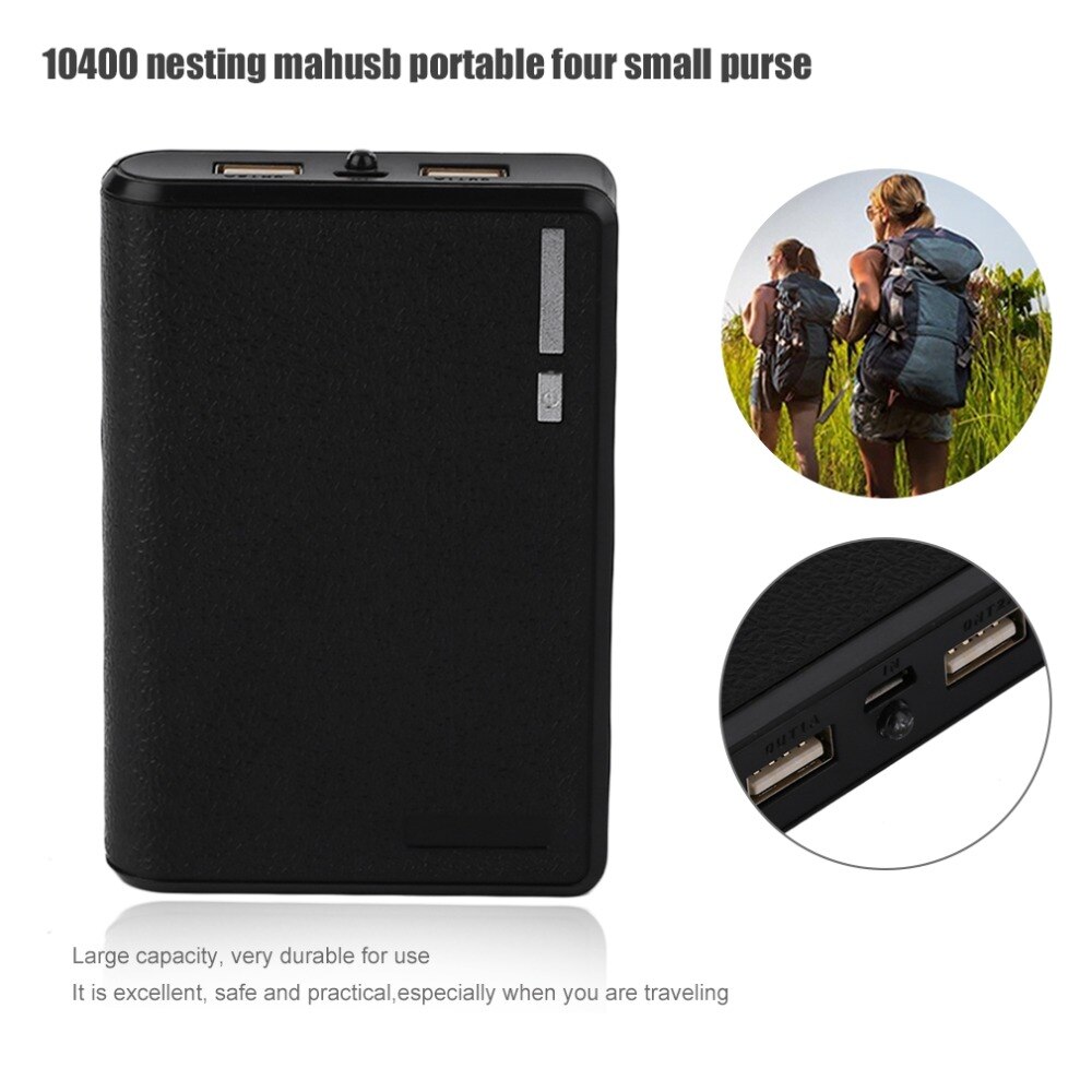 Draagbare Size 4*18650 Batterij Externe Power Bank Mobiele Telefoon Batterij Oplader Geschikt Voor iPhone voor 10400 MAH (GEEN Batterij)