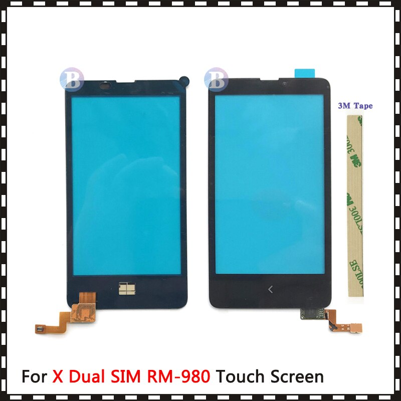 4.0&quot; For Nokia X Dual SIM RM-980 Touch Screen Digitizer Sensor Outer Glass Lens Panel Black