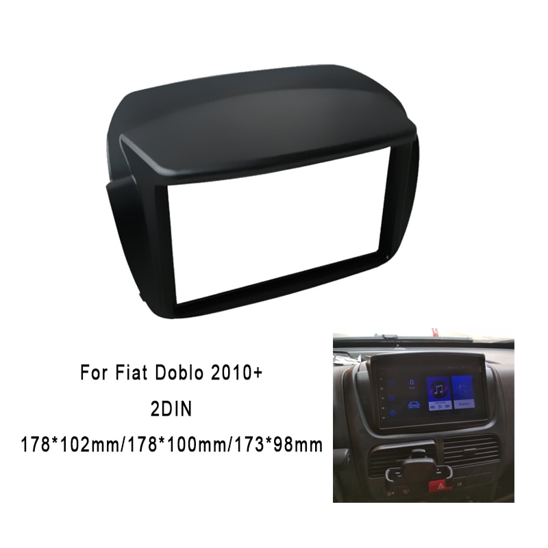 2 din bil fascia til fiat doblo + dvd stereo frame panel montering opel combo dash installation trim kit bezel