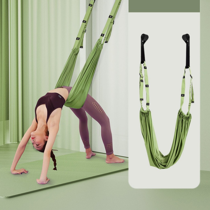 Yoga Rope Aair Hanging Domestick Beauty Back Stretch With Home Hanging Door Yoga Rope Stretching Exercise Training Equipment: green