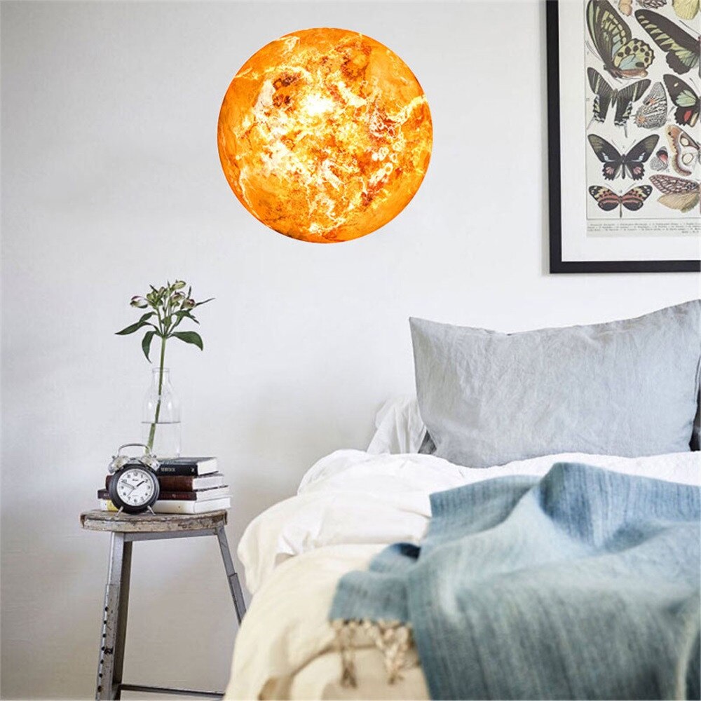 30cm 3D planety fluorescencyjne na ścianę naklejka wymienny świecące w ciemności naklejki: D