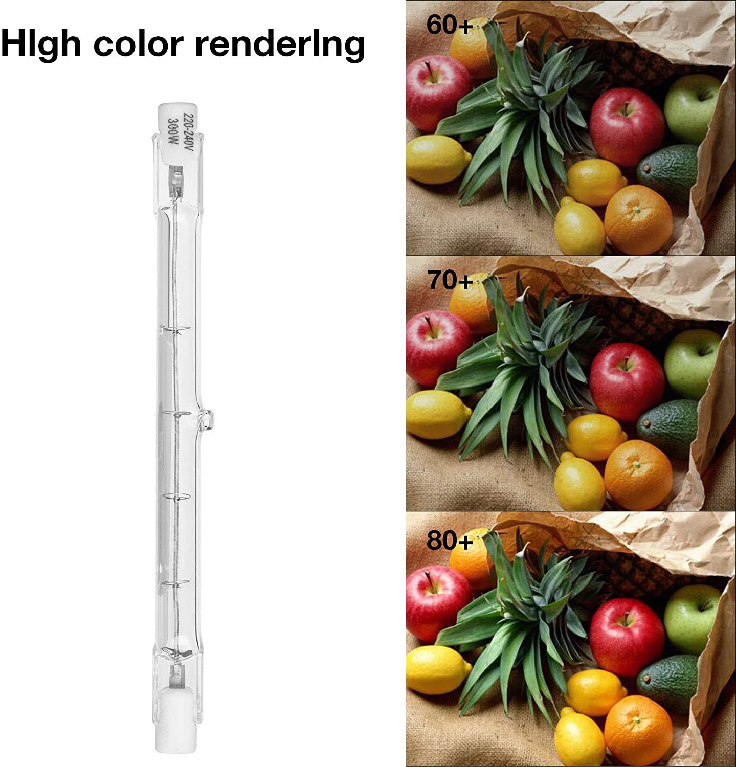 Højtydende halogenlampe  r7s glasrør wolframglødelampe 78mm 118mm 254mm j78 j118 j254 pære  ac110v 220v