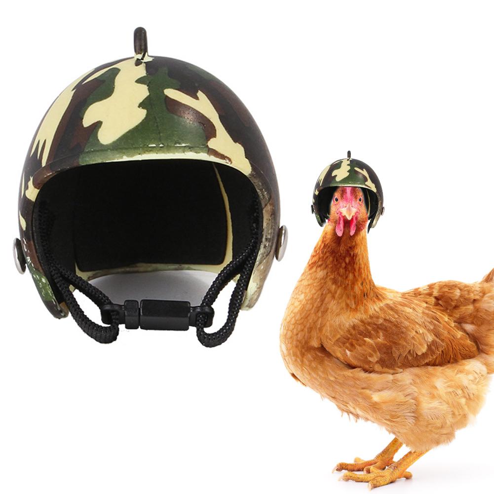 Kæledyr hjelm sjov beskyttende kylling hjelm høne fugl hat hovedbeklædning kæledyr dekoration: Camouflage