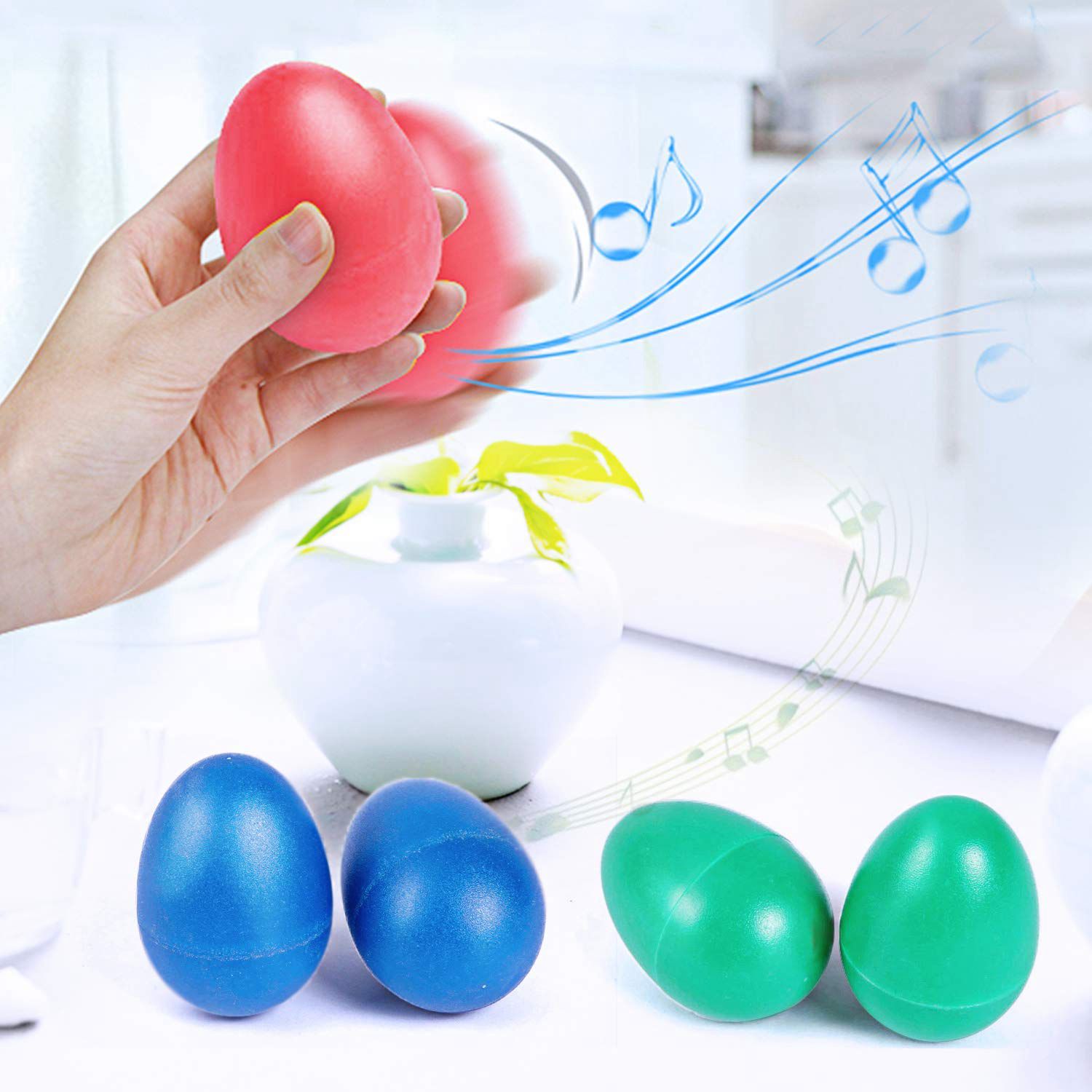 18 stk ægskakere plast æg musik shakers til børn maracas æg percussion legetøj