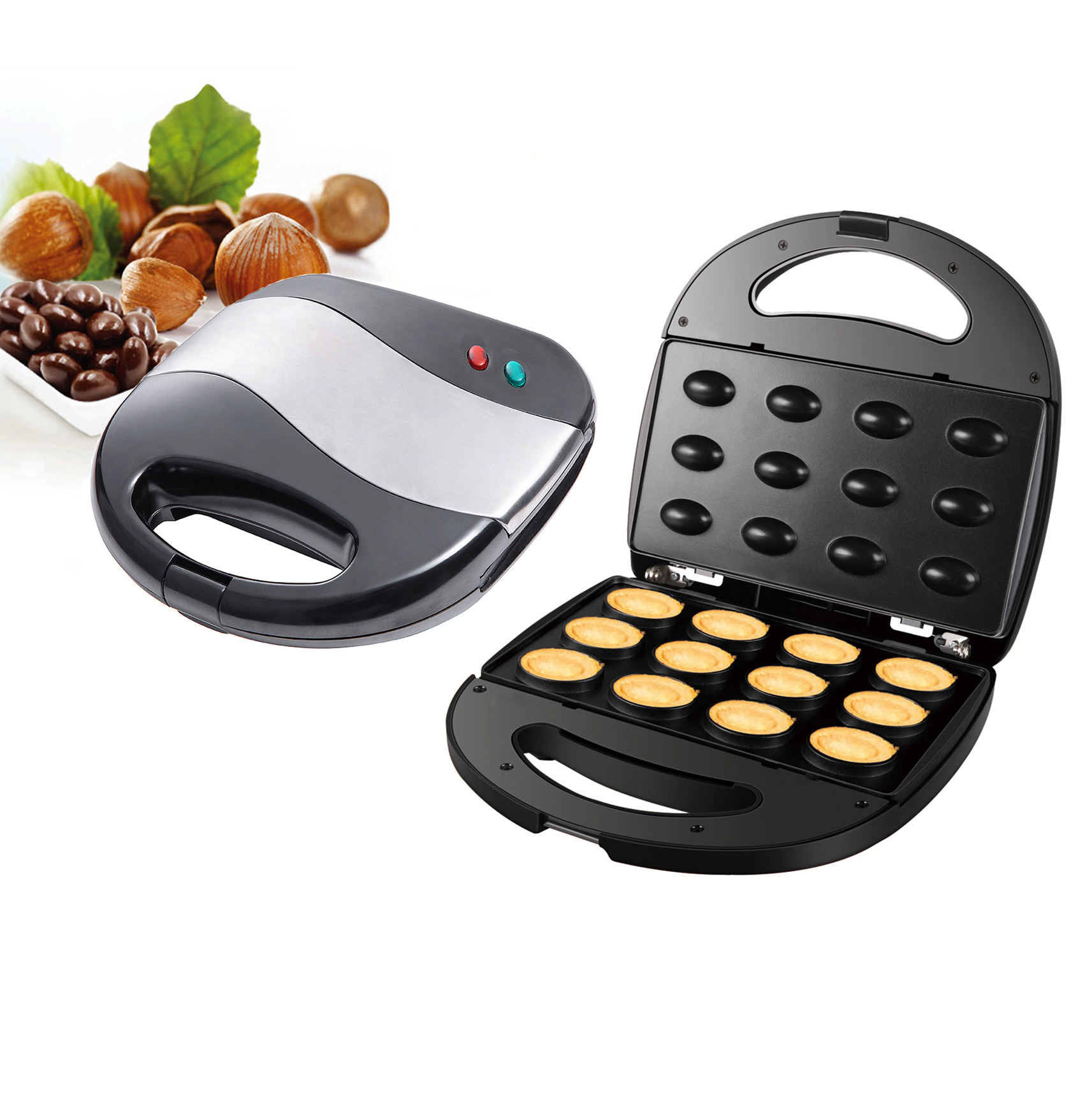 Electric Walnut Cake Maker Automatic Mini Nut Waffle Bread Machine Sandwich Iron Toaster Baking Breakfast Pan Oven EU plug