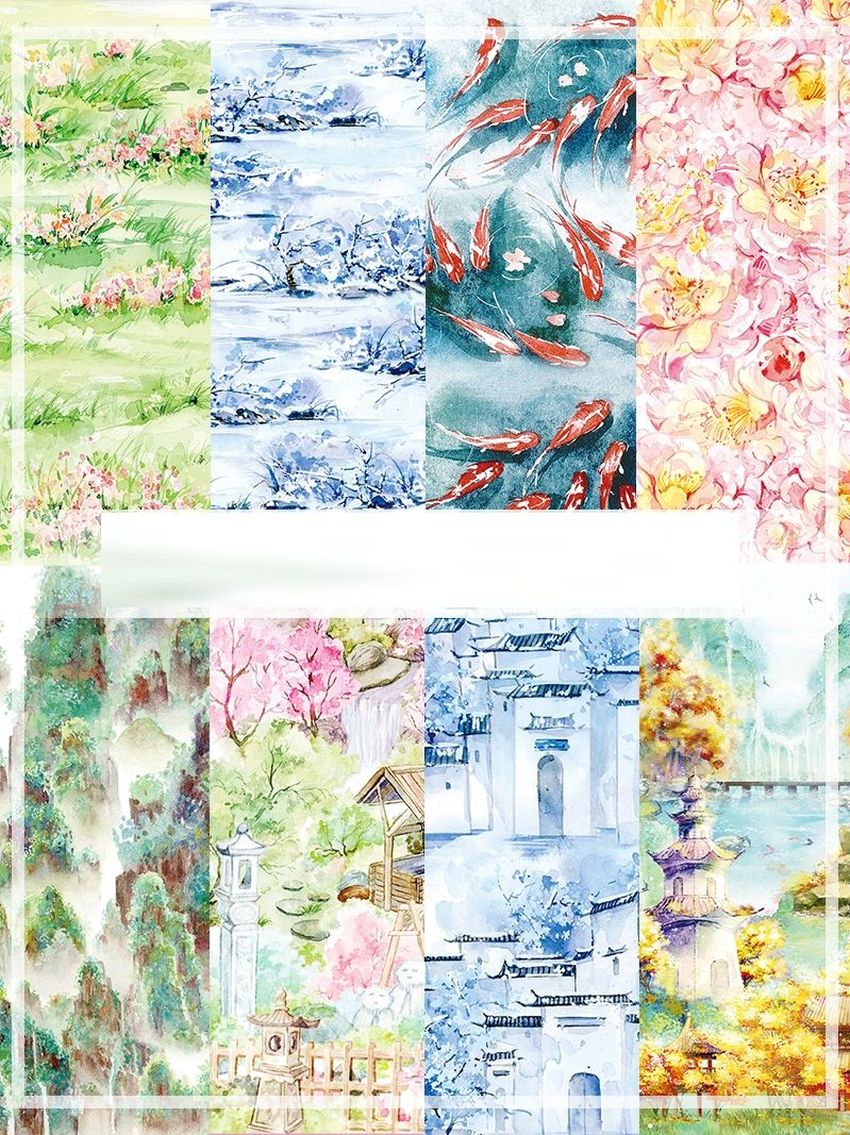 2m rulouri de ulei special stil antic hârtie japoneză decorativă landscap washi tape drăguț rechizite staționare