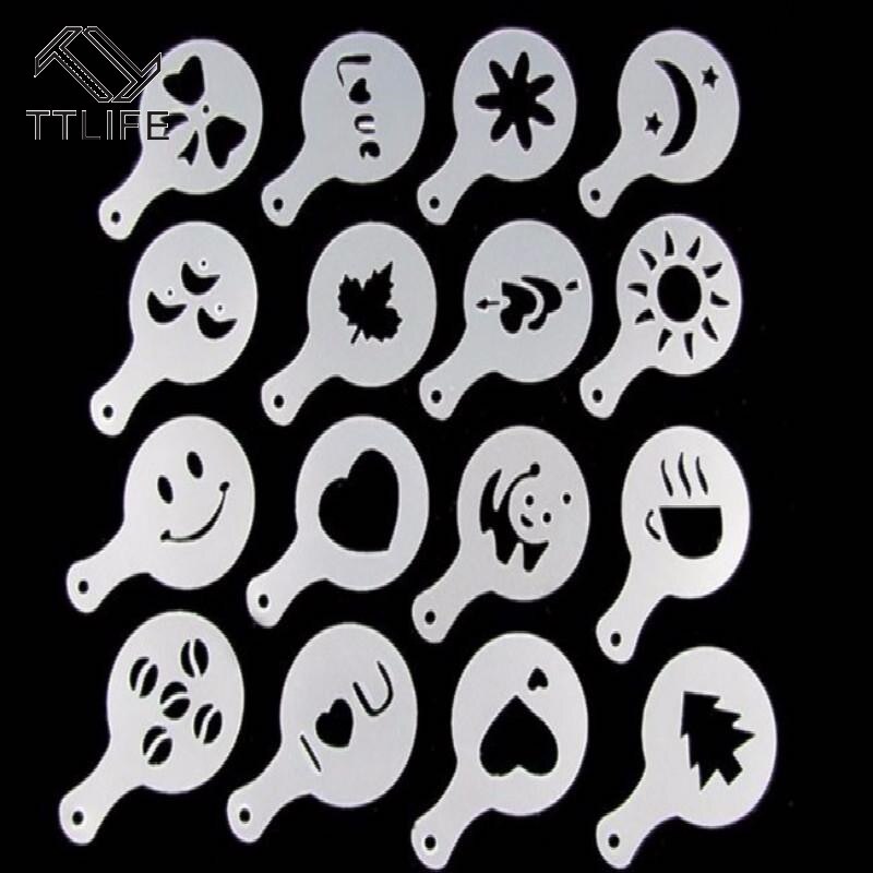 48Pcs/3 Sets Koffie Mallen Pull Bloem Mallen Fancy Koffie Printing Cake Gereedschap Keuken Benodigdheden Bakken Levert Latte art Sticks