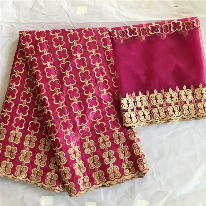 Bazin riche austria guinea brokade stoff 100%  bomull afrikansk stoff!  wx20602: Rosa