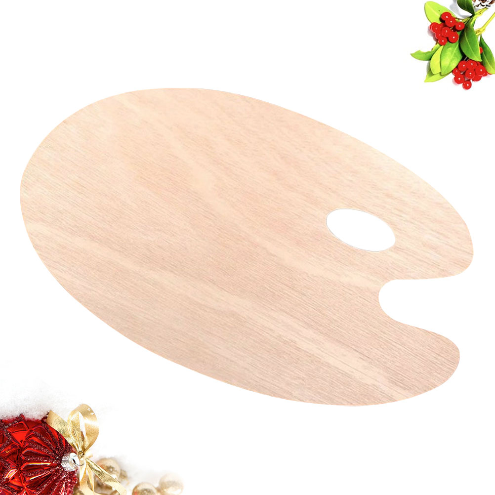 Wooden Oil Painting Palette Color Mixing Board Paint Tray Pigment Plate Handmade Craft Tool Eco Friendly Lightweight: Default Title