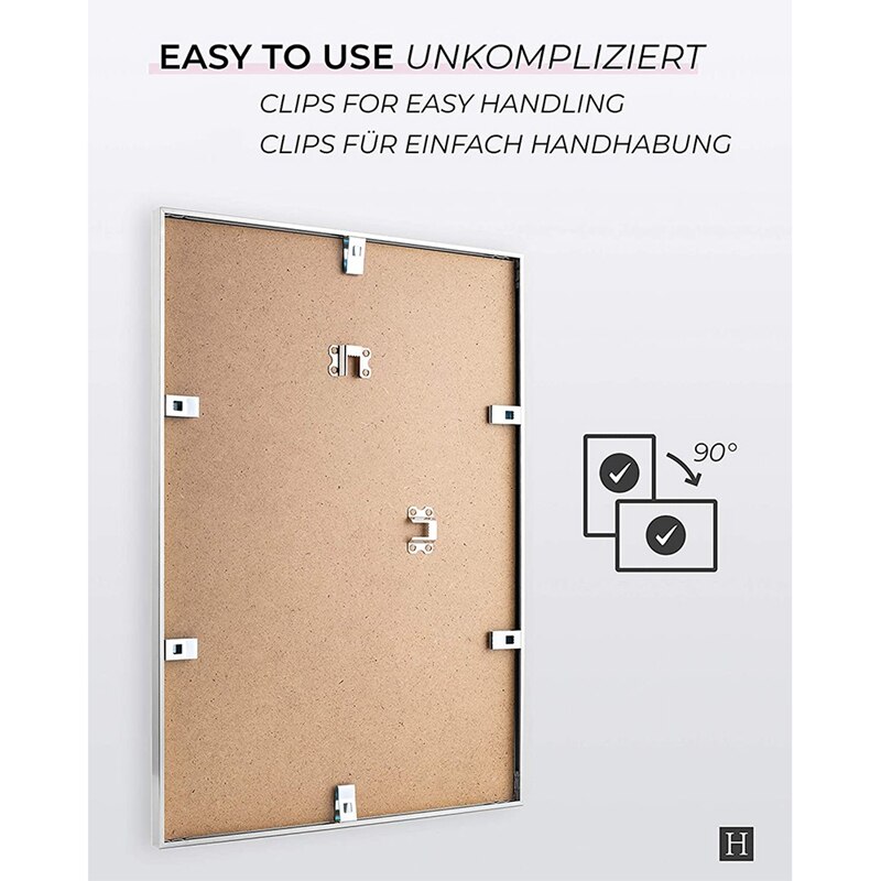 2 Photo Frames, A3 Silver Photo Frame, with Non-Breakable Plexiglass, Family Photo/Poster Photo Frame, 30X42 CM