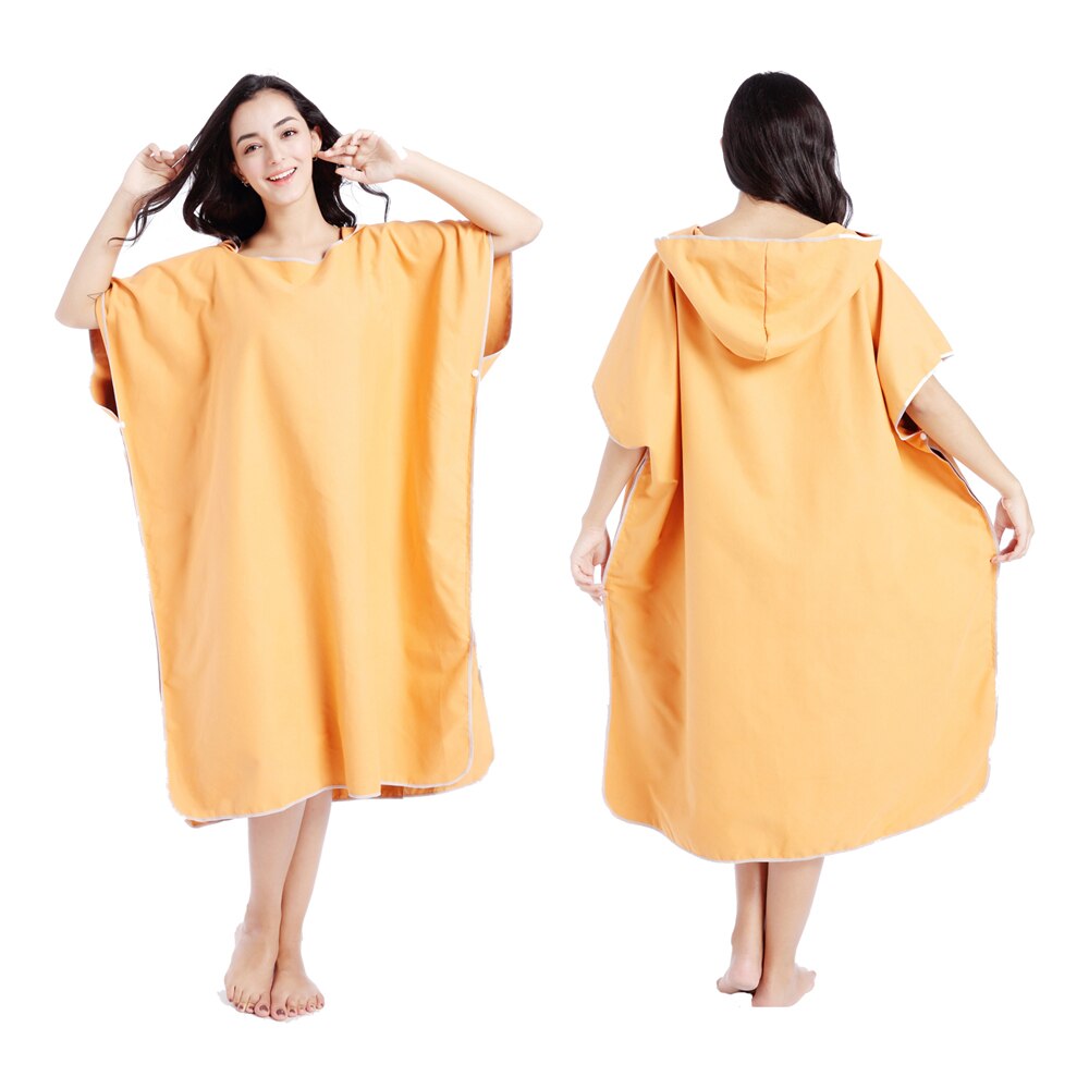 Toalla de playa tipo poncho de microfibra Zipsoft, Poncho cambiante, albornoz absorbente, mulitcolor, toalla con capucha para cambiar de tela en la playa