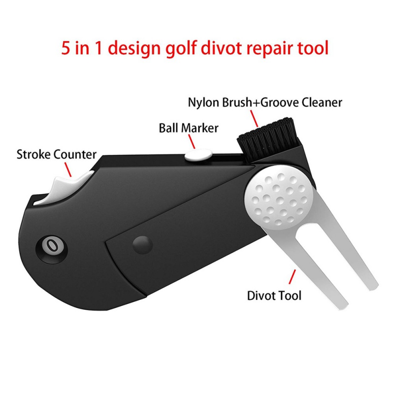 5 in 1 Steel Golf Repair Spring Tool Cleaner Golf Green Fork