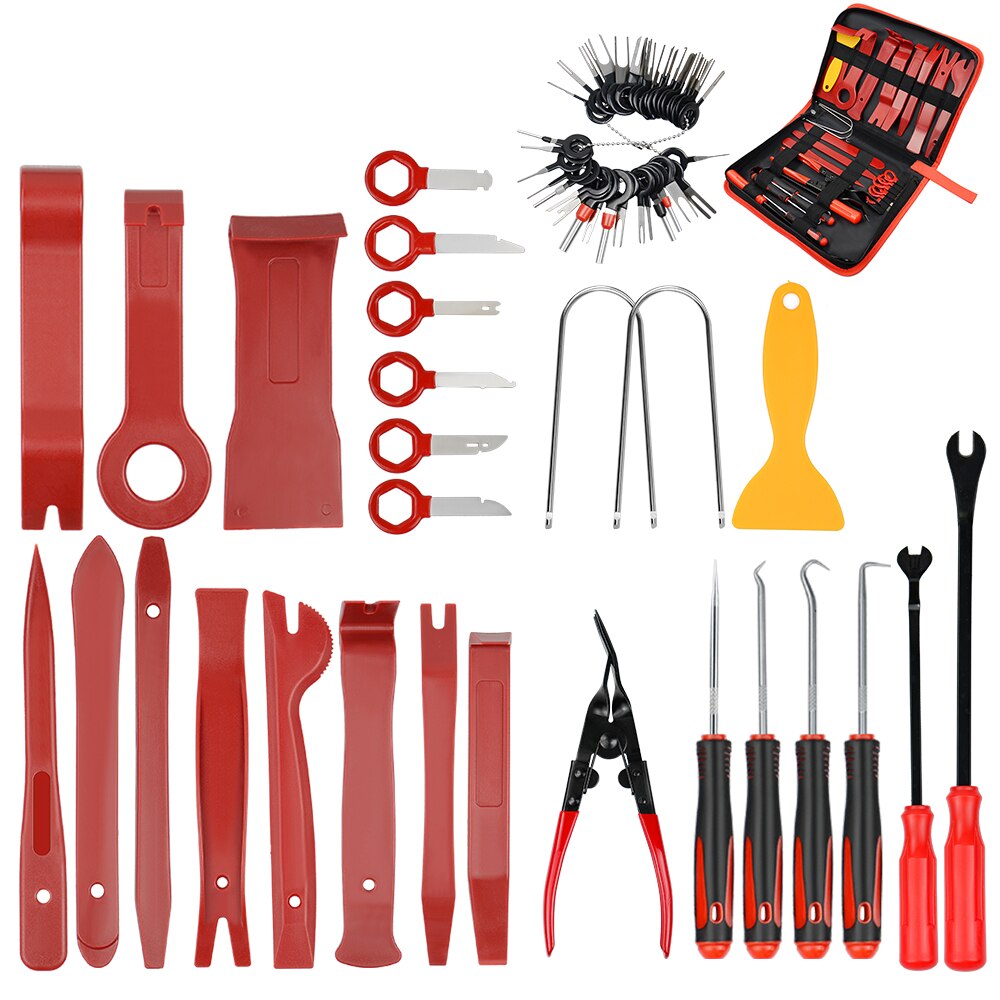 Auto Trim Removal Tools Kit Auto Panel Dash Audio Radio Removal Installer Repair Pry Gereedschap Kit Sluiting Removal Tool: 65PCS