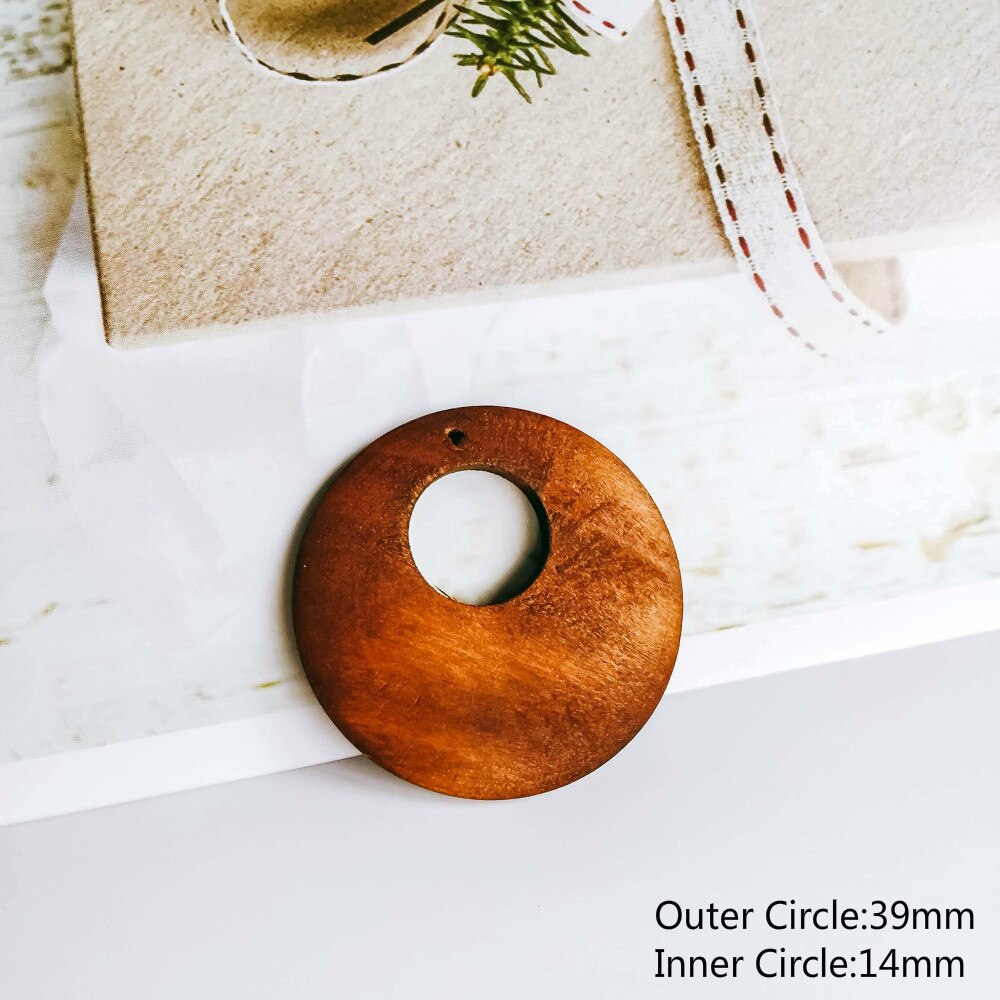 ZEROUP Wooden Round Eardrop white bronze Color Pendant earring Accessories Necklace Charms Jewelry Finding Diy Material 8pcs: 6