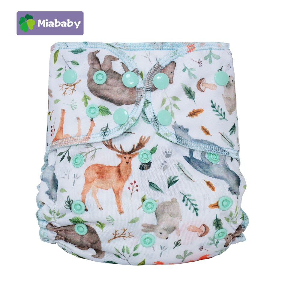 Miababy – couche épaisse AI2 en coton et bambou pour bébé, couche imperméable en tissu pour la nuit, 1 pièce