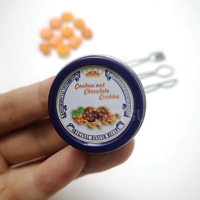 1set 1/12 Cute Dollhouse Miniature Mini Cookies With Box food Play doll food for blyth BJD Kitchen Toys