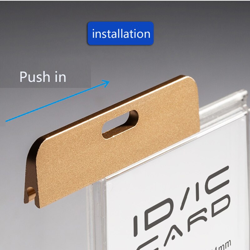 Brand Horizontal Vertica ID IC Card Case Badge Holder without Lanyard,Acrylic Transparent Card Holder with Metal Fasteners