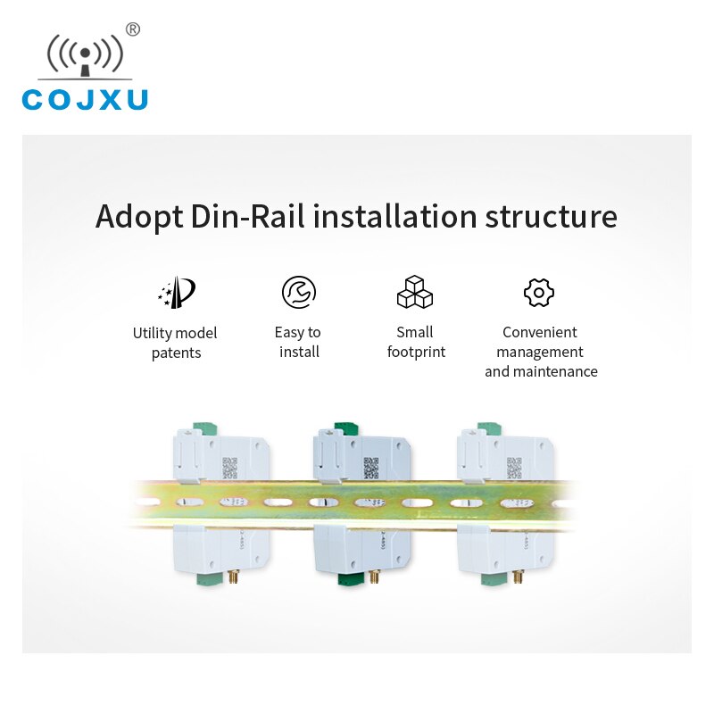 E95- dtu (433 l 20-232) sx1278 410-441 mhz 20 dbm 3km bereik 12v 24v rs232 modbus din rail 433 mhz lora modem