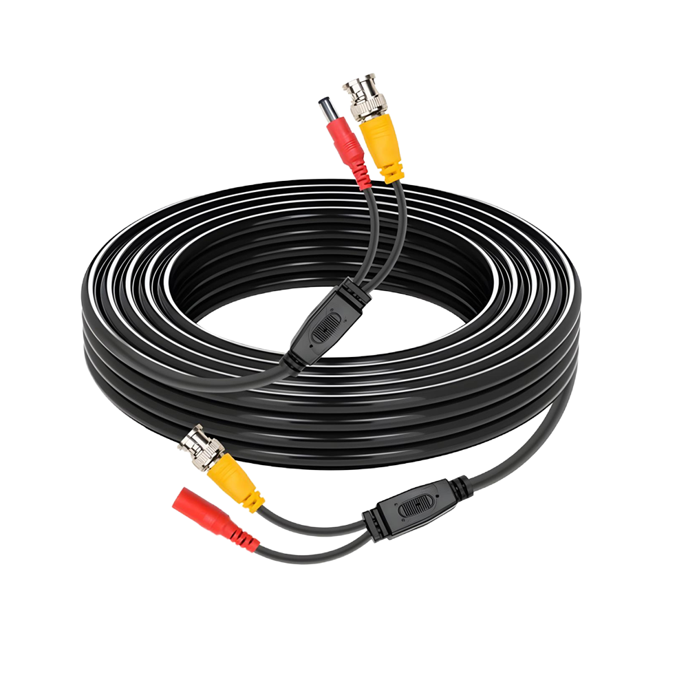 ALL Copper Video+power cord 5m 10m 15m 20m 30m 50m HD copper Security Camera Wire Extension extension with BNC+DC 2in1 AHD Cable
